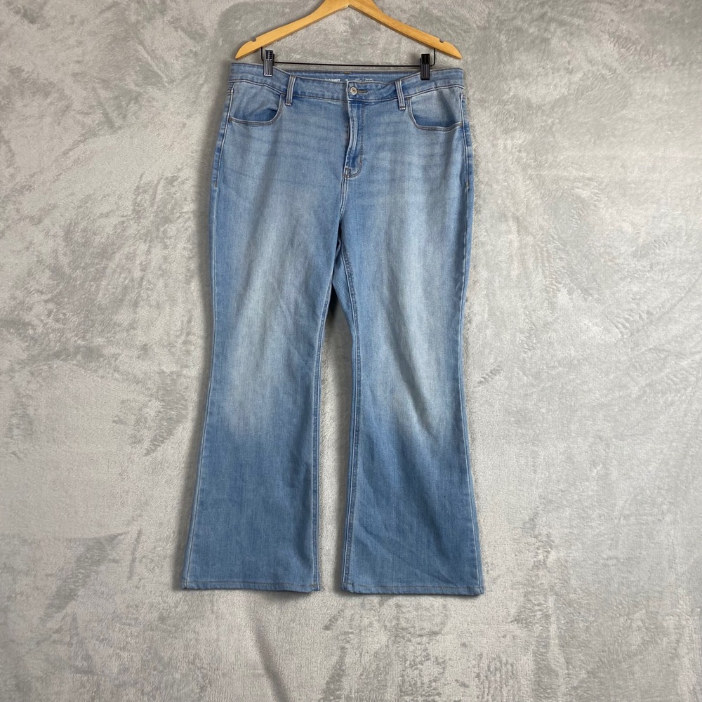 Old Navy Womens High Rise Wow Flare Jeans Light Wash Blue Size 16 Stretch Denim